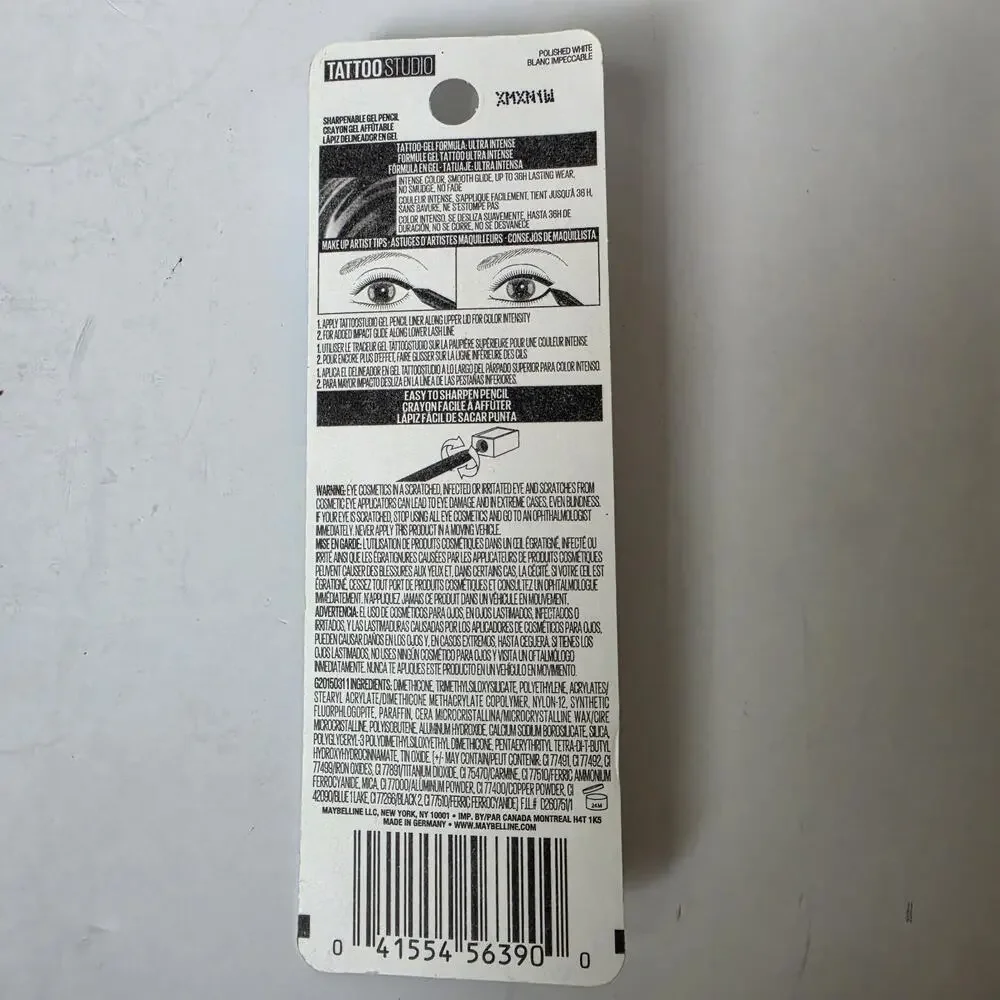 Maybelline Tattoo Studio Liner 970 Polished White Waterproof Smudge Resistant